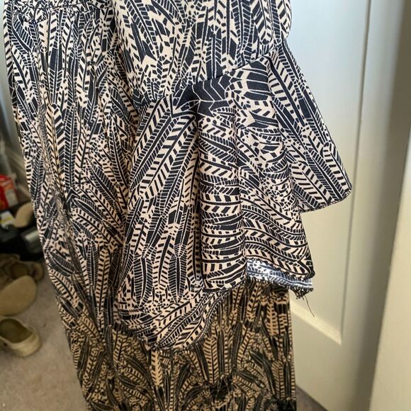 Lapogee Bell Sleeve Boho Elastic Waist Earthy Maxi Dress, size L - Picture 6 of 14